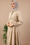 Standard Collar Buttoned Dress Beige - 2