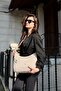 Women's Water Resistant Fabric 5 Compartment Cross Strap Cream Travel and Shoulder Bag - 3