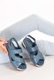 Women's Genuine Leather Anatomical Sole Sandals Iz.4601 Blue - 4