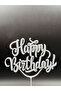 Happy Birthday Cake Topper Gray - Happy Birthday