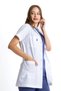 Teri cotton (THIN FABRIC) Tunic Length, Short Sleeve, Women's Pharmacist, Doctor, Nurse, Teacher Coat - 4