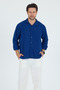Transitional Linen Textured Oversized Men's Shirt Indigo - 6