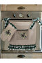 Olive Themed, Ruffled, Buldan Linen Oven Apron (Cover) and Gloves - 3