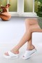 Beige Water-Based Orthopedic White Flip-Flops - 4