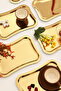 Naldo Coffee Presentation Tray Gold - Stainless Italian Model Set of 6 - 4