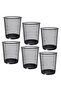 Set Of 6 Mesh Wastebasket Trash Can – Silver & Black Steel Round Bin For Office, Home, Bathroom