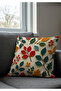 Punch Embroidery Pattern Digital Print Yellow Orange Autumn Themed 4-Piece Cushion Cover Set - 7