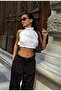 Backless Stand Collar Blouse - Crop Wft8037 - 3