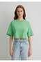 Logo Printed Green Crop T-Shirt Crop / Short Cut 1613070 -71759 - 4