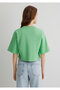 Logo Printed Green Crop T-Shirt Crop / Short Cut 1613070 -71759 - 5