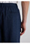 Linen Blended Navy Blue Trousers 0010293 -70757 - 6