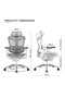 Sihoo High Back Ergonomic Mesh Chair With 3d Adjustable Ideal For Home And Office - Light Grey - 3