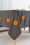 Florita Anthracite Punch Embroidered Worry-Free Stain-Proof Tablecloth 160X220 cm - 4