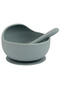 Babiesbasic Feeding Set, 2 Piece Silicone Set With Silicone Suction Bowl And Silicone Spoon - Indigo