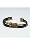 Wooden Detailed Genuine Leather Multiple Handmade Ethnic Men's Bracelet