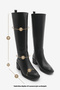 Women's Side Zipper Heeled Boots Levarin Black - 8