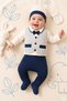 Newborn & Baby 7 Piece Hospital Release Zibin Set with Bow Tie and Striped Blanket - 2
