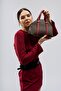 حقيبة يد وكتف نسائية مع محفظة داخلية منقوشة
