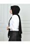 حجاب شال قطن ممشط أسود عادي - 3