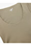 Crew Neck Short Sleeve Asymmetric Crop Sports T-Shirt - 5