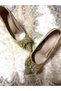 Lady Princess Gold Gold Nude Transparent Bow Stone Stiletto 9cm Heeled Wedding Engagement Evening Dress Shoes - 3