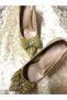 Lady Princess Gold Gold Nude Transparent Bow Stone Stiletto 9cm Heeled Wedding Engagement Evening Dress Shoes - 4