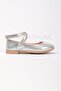 Girls' Silver Wrap-Around Ankle-Strap Velcro Non-Slip Underlay Orthopedic Ballet Flats - 2