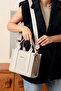 Women's Stone Medium Size Linen Hand and Shoulder Bag 236072Mh