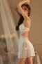 Women's Silk Satin Nightgown Set - Elegant V-Neck, Lace Stripe Lingerie Sleepwear without Robe - 3