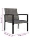 Garden Dining Chairs 2 pcs Poly Rattan Grey - 3