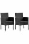 Garden Chair | Set of 2 | Black | PE rattan, steel, polyester | Durable