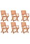 Folding Garden Chairs 6 pcs Solid Eucalyptus Wood