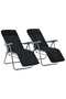 Folding Garden Chairs with Cushions 2 pcs Black