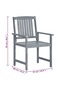 Garden Chairs 2 pcs Grey Solid Acacia Wood - 8