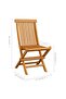 Folding Garden Chairs 6 pcs Solid Teak Wood - 5