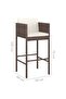 Bar Stools 2 pcs with Cushions Brown Poly Rattan - 3