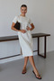 Modal Fabric Half Sleeve Slit Below the Knee Women Dress 3083 - 6