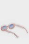 Women's Round Pink Plastic Frame Pink Glass Uv Sunglasses F0583Axns - 5