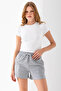 Women's Adjustable Waist Double Pocket Basic Shorts Gray - 10038 - 4