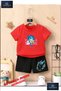Children's Unisex “Anime Character Blue Shirted“ Custom Printed Crew Neck T-Shirt - Shorts Set