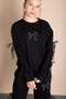 Black Wide Leg Girls Tracksuit Set with Bow Detail on the Sides 21196 - 6