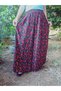 Elastic Waist, Vivid Colorful Patterned Viscose Press Fabric Maxi Length Skirt Size 38 100 Kilogram