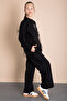 Black Wide Leg Girls Tracksuit Set with Bow Detail on the Sides 21196 - 3