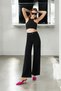 Eden Young Girl Black High Waist Lycra 7 Pockets Loose Leg Jeans - 2