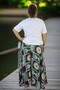 Wide Cut Cotton Viscosse Pants Skirt Combed Bluz Double Suit with Elastic Belt - 7