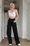 Caitlyn Women's Black Extra High Waist Stretchy Loose Wide Leg Jeans - 3