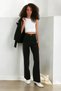 Abigail Women's Black Extra High Waist Stretchy Waist Comfortable Wide Leg Jean - 2