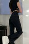 Heather Women's Black Extra High Waist Stretchy Waist Comfort Wide Leg Jeans