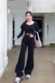 Claire Young Girl Black High Waist Elastane Blended Unlined Wide Leg Jean - 2