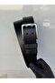 Men's 100% Genuine Leather Black Double Tongue Men's Belt 4.5 cm